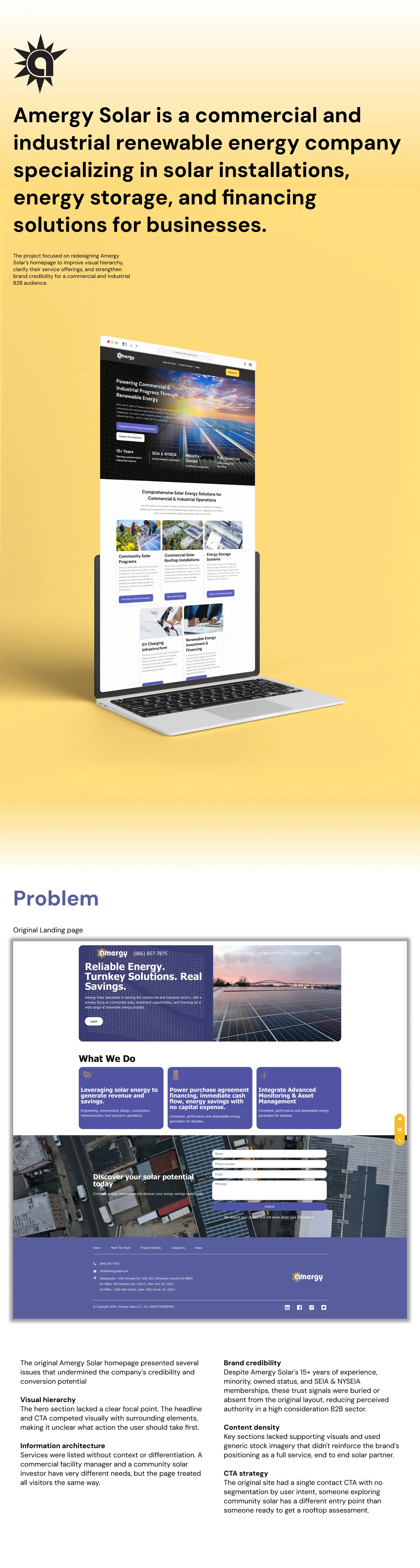 Amergy Solar: Landing Page Redesign