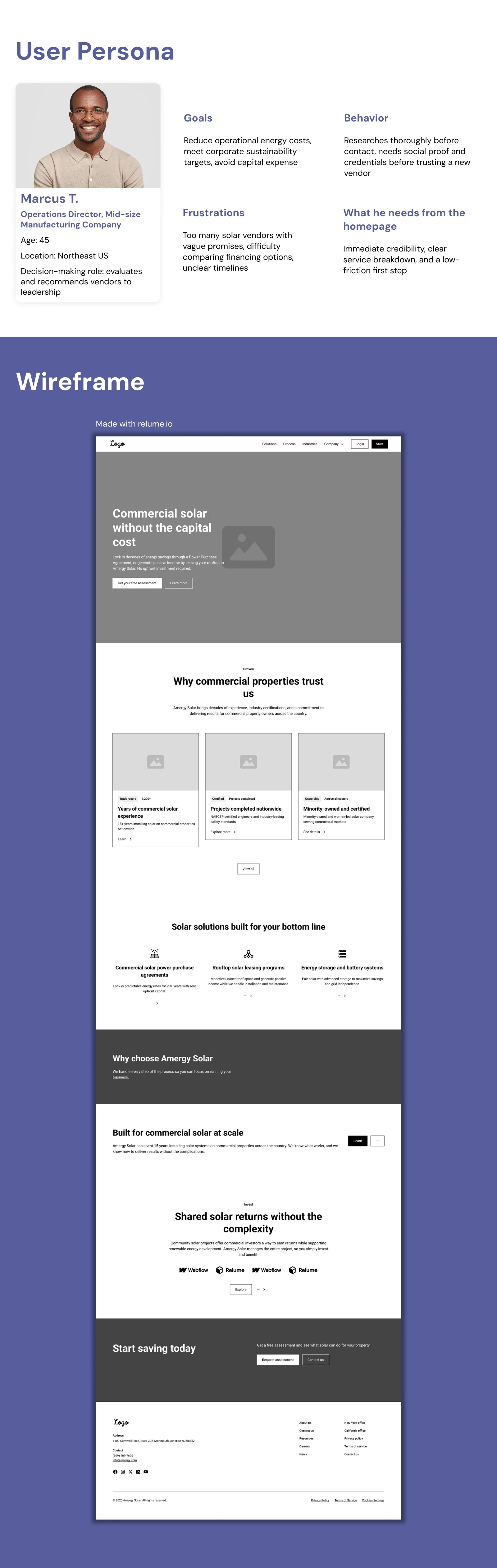 Amergy Solar: Landing Page Redesign