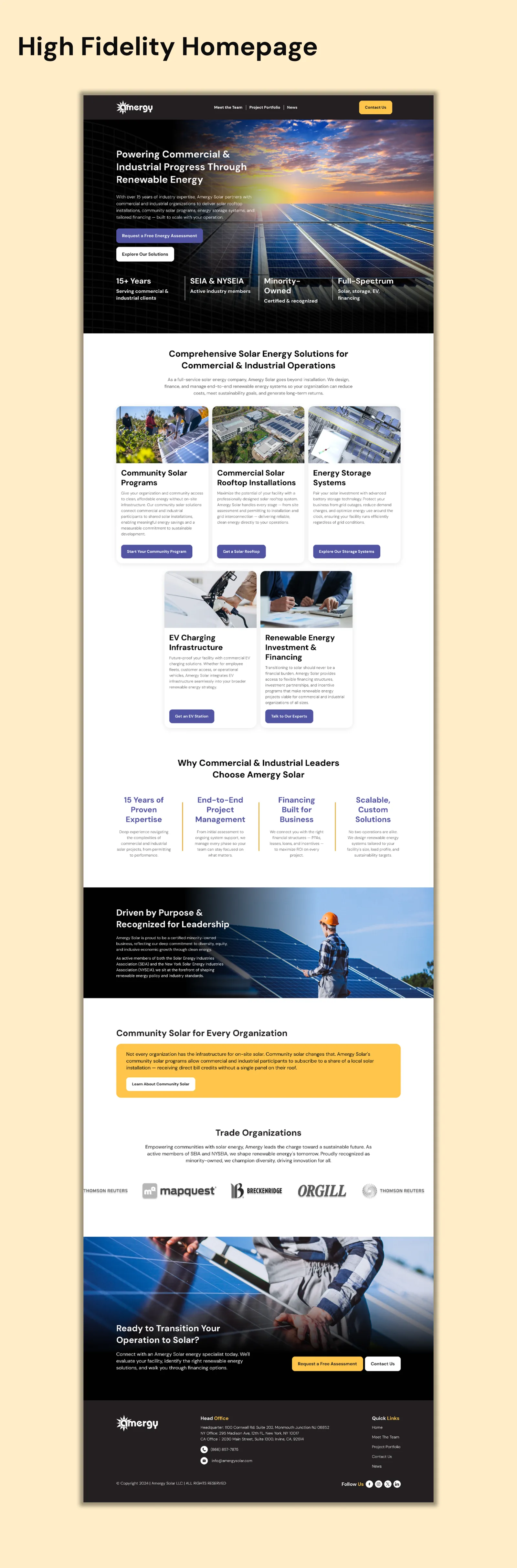 Amergy Solar: Landing Page Redesign