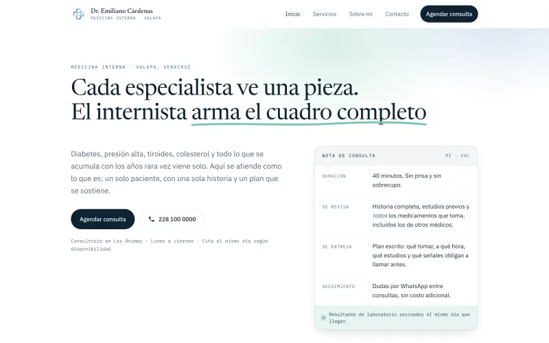 Sitio para consultorio médico